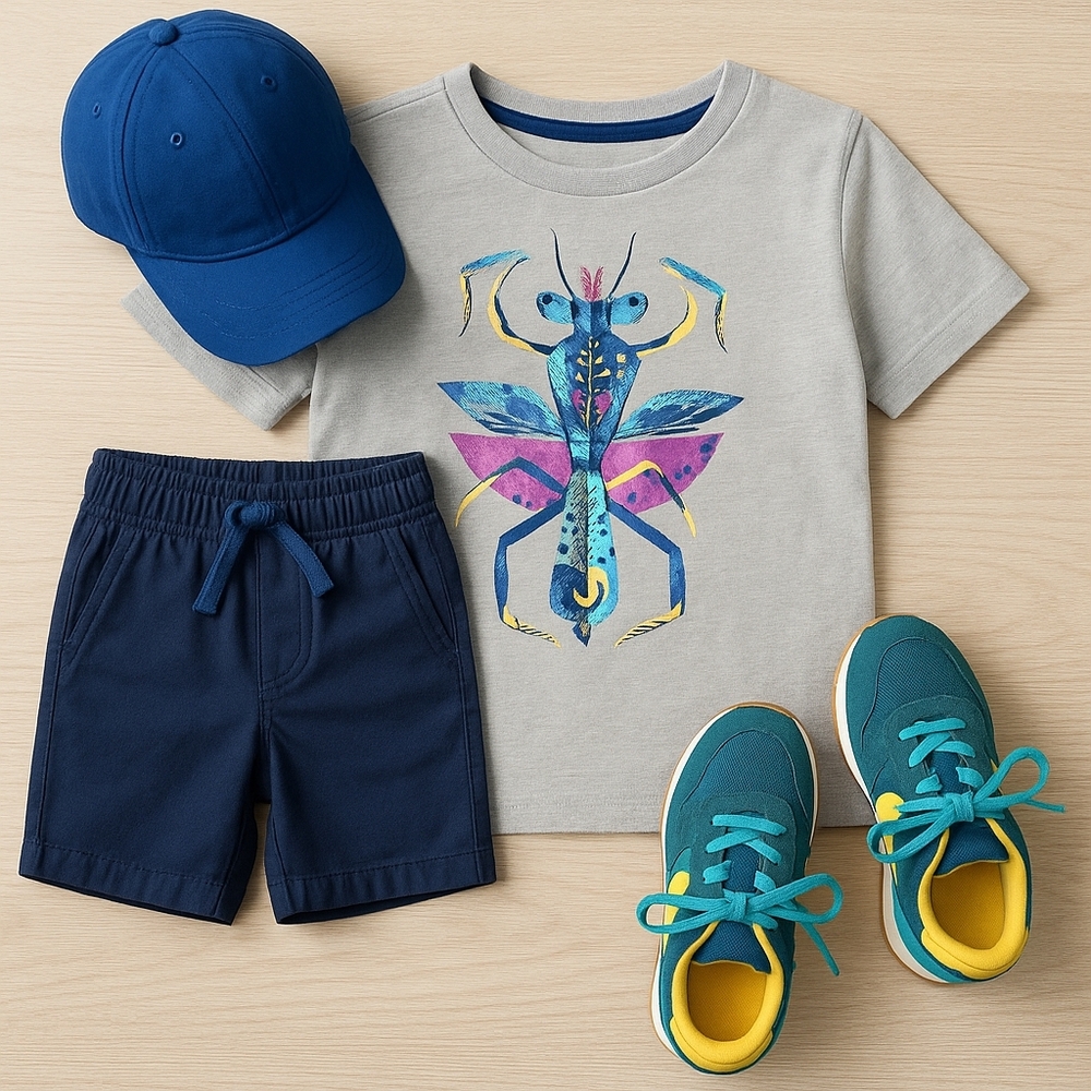 Tea Collection “Mantis Bug” Graphic Tee | Gray | Size 3 | Spring 2021